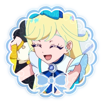 mitsuki from himitsu no aipri with cute blue border
