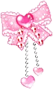 pink hanging ribbon graphic